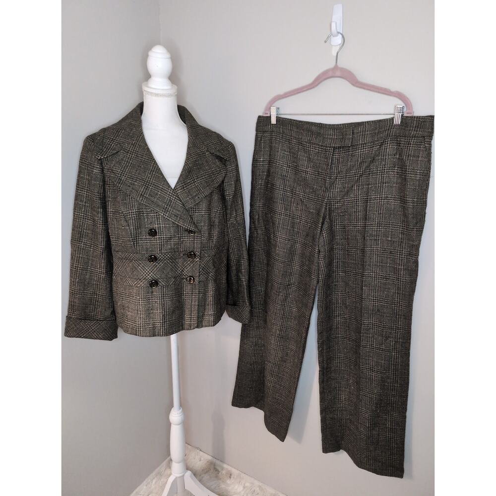 Escada Heritage Traditional Plaid Power Suit Blazer & Pants